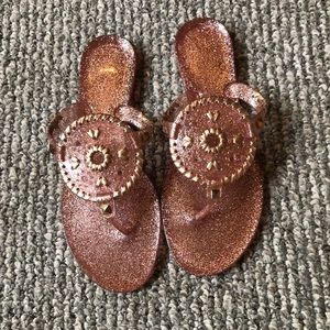 Jack Rogers Rose Gold Sparkle Jelly Sandals - 7